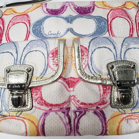 Coach Poppy Signature Canvas Dream C Scribble Print Hippie Handbag 19030 - Picture 3 of 9